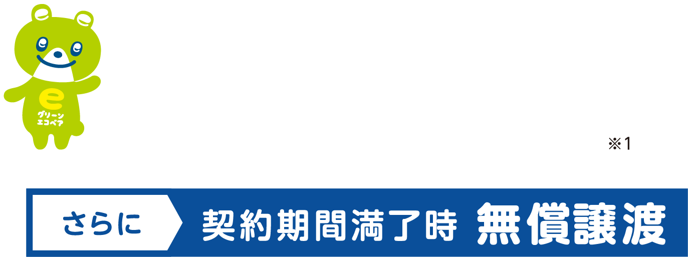 太陽光発電システム＋蓄電池 さらに契約期間満了時無償譲渡